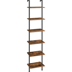 Hoobro DIY Ladder Shelf, 6-ярусный настенный книжный шкаф, тонкий книжный шкаф, полка для демонстрации, полка для хранения, подставка для растений, для 