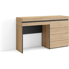 Skraut Home Туалетный столик с местом для хранения 127 x 75 x 35 см с комодом в современном стиле из дуба