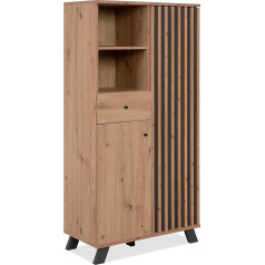 Deine Tante Emma Medan 53A 003528 Комод с высокими ящиками Витрина Artisan Дуб / Антрацит Планки Прибл. 80 x 156 x 40 см