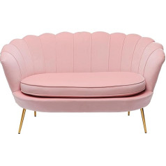 Kare Диван Water Lily Sofa Design, розовый, 2-местный диван с бархатистой обивкой, форма ракушки, съемный чехол, высота сиденья 45 см, 76 x 132 x 75 см (В x Ш x Г)