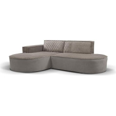Kaiser Möbel , Modena L-Shape Sofa, Дизайнерский L-Shape диван, Современный дизайн дивана, Мягкий уголок, Отдельно стоящий, Мягкий бежевый, правый