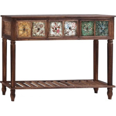 NOALED Консольный стол, столы для гостиной, 2-ярусный консольный диванный стол с ящиками, квадратный прихожий стол с открытыми полками и толст