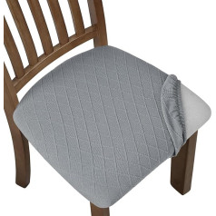 ‎Fuloon Fuloon Stretch Jacquard Chair Covers Removable Washable Dust Resistant Dining Chair Seat Cushion Slipcovers (4, Light Grey)