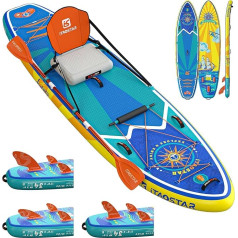 iTAOSTAR Journey Stand Up Paddling Board, 86 см / 89 см, очень широкая надувная доска для начинающих, надувная SUP доска с аксессуарами, универсальная доска для се