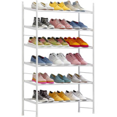 Wooruy Shoes Shoe Rack with Shoe Rack for Living Room Metal for up to Organiser for Hallway Bedroom Metal Shoe Storage for Levels Shoe Storage Shoe Organiser (6-Tier, White)