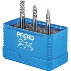 Набор твердосплавных боров PFERD, 3 предмета, круглые зубья, диаметр хвостовика 6 мм, диаметр бора 6 мм, 21901406 - для универсального использования 