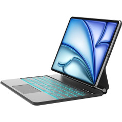 IVEOPPE iPad Air 13 чехол с клавиатурой 2024(M2), клавиатура для iPad Pro 12.9 (6th/5th/4th/3rd) Gen, подсветка Magic Keyboard для iPad Air 13 inch/Pro 12.9 inch, свободно плавающая констру