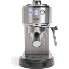 Кофеварка LIVOO DOD186 Espresso, мощная экстракция, 15 бар, паровая насадка из нержавеющей стали, резервуар для воды 1 л