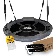 PHIBER-SPORTS Nest Swing Outdoor Children, диаметр 100 см, с подушкой, ручки, регулируемые по высоте, устойчивые к погодным условиям и долговечные, качели на дос