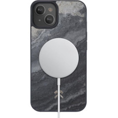 Woodcessories - Магнитный чехол-бампер для iPhone 14 Plus, совместимый с MagSafe, чехол для мобильного телефона с каменным магнитом, серый камуфляж