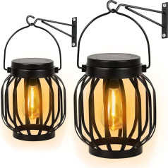 Bawoo Садовые солнечные фонари для наружного использования, комплект из 2, солнечные фонари для наружного использования, подвесные со светод