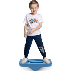 Детская качалка Rocker Balance Board Wobble Board с 5 деревянными шариками Sensory Training Rocking Board Balance Training Equipment Children Indoor Outdoor Activity Toy (Blue)