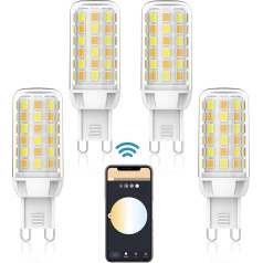YUIIP Smart G9 LED Light Bulb, без мерцания, WiFi LED Bulbs, 4W, 320LM, Smart Bulbs Work with Alexa, Google Home, Dimmable Smart LED Bulb (4-Pack)
