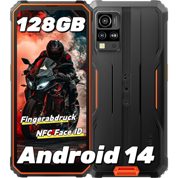 Blackview BV4800 Pro Открытый мобильный телефон Android 14, 12GB + 128GB/2TB TF, Corning Gorilla 6.56 дюймов HD+, открытый смартфон, IP69K Buastelle Мобильный телефон 4G Dual SIM, 16MP + 8MP, N