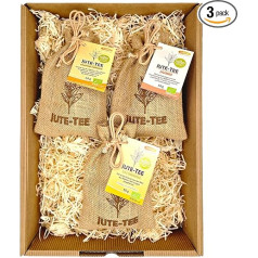 Подарок из органического чая для нее Специальная идея подарка Подарочный набор джутового чая с 3 сортами в джутовом мешочке