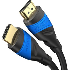 Кабель HDMI 4K KabelDirekt - 2x 7,5 м - 4K@60 Гц (дополнительная медь для скорости до 18 Гбит/с и Ultra HD/4K - совместим с HDMI 2.0, высокая скорость с Ethernet, Blu-ray/PS5/Xbox Ser