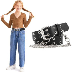 WERFORU Девочки Ремень Дети PU Кожа Талия Ремень для Джинсы Брюки Двойной Глаз Ремень