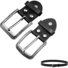 Smomend 2pcs Single Belt Buckle Replacement for Black Leather Belt 3.8 cm, Пряжки для ремней для мужчин, дизайн без никеля, универсальный размер, стильный и прочный, черный