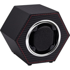 Mcbazel Automatischer Uhrenbeweger, PU-Leder, Uhrenbeweger, Box, Einzeluhr für 1 Uhr, Display zur Aufbewahrung von Armbanduhr mit leisem Motor, automatischer Dreher, USB-C-betrieben