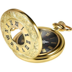 Винтажные карманные часы Стальные мужские часы с цепочкой (золото)