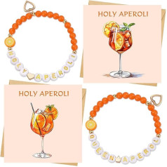 YYSWSAKY Aperol Подарки Женщины 2 Шт. Aperol Браслет и 2 Шт. Aperol День Рождения Открытка с Конверт Стикер Aperol Украшение для Подруги Коллеги Семьи, Акрил, 