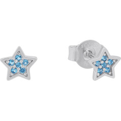 s.Oliver Ohrstecker 925 Sterling Silber Mädchen Kinder Ohrschmuck, mit Schmucksteinen, 0,5 см, Stern, Kommt in Schmuck Geschenk Box