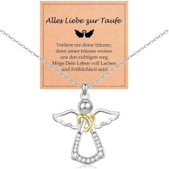 WOVEE Schutzengel Kette Engel Halskette Taufgeschenke für Mädchen Kinder Tochter Kommunion Konfirmation Taufe Geschenke Glücksbringer Wasserfest