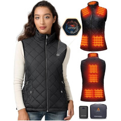 GOTOBI Heizweste Damen mit 16000mAh 7,4V Powerbank - Beheizbare Weste mit 9 Heizzonen und 3 Einstellbaren Temperaturen, Beheizte Weste für Outdoor-Aktivitäten Wandern Skifahren