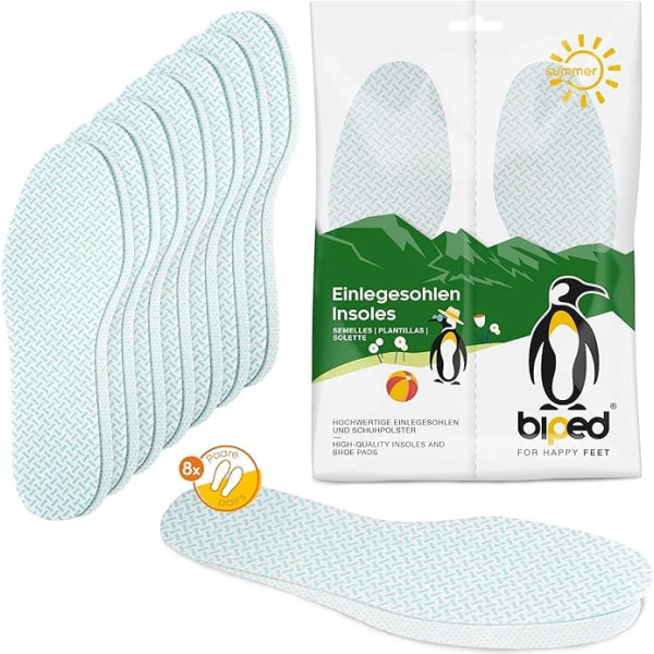 biped Z1019 Fresh Soles Lemon - очень тонкие стельки - стельки для босых ног со свежим ароматом - стельки против запаха ног 8 пар