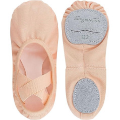 tanzmuster Балетные туфли для девочек и женщин - Bonnie - Хлопковый стретч - Размер 22-45 - Раздельная кожаная подошва - Балетные тапочки для детей и взр