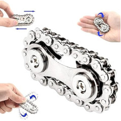 Yeefunjoy Fidget Chain Toys, Linkage Bike Chain Design, Double Gears, Figity, Turning Finger Games, Durable Smooth Bearings, Relieves Stress, Anxiety, Fidget Toy for Adults Children