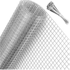 Edelstahl-Drahtgewebe, 0,4-Zoll-Edelstahl-Drahtgeflecht, Balkontreppenzaun, Gartenzaun-Geflügelnetz (23,6 Zoll X 49,5