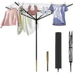 MYOYAY Открытый Сад 4-Арм Одежда Проветриватель XXL Одежда Проветриватель с 50 м Стиральная Линия, Складной Зонт Сушка Стойки, Линии Прачечной дл