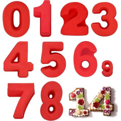 Форма для торта с цифрами, 9 штук, 10 дюймов Форма для выпечки торта с цифрами, большая силиконовая форма для выпечки с цифрами, форма для торт