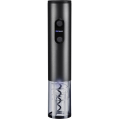 Штопор Westmark Vasco - электрический штопор для винных бутылок с пробками, легкий штопор с управлением одной рукой, требуется 4 батарейки AA - нерж