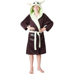Disney Mandalorian Baby Yoda Bathrobe with Hood, Cuddly Dressing Gown for Men, Star Wars Mandalorian - Детские подарки для мужчин и подростков