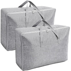 AiQInu Упаковка из 2 больших мешков для хранения, 105 л, складной ящик для хранения под кроватью с ручкой, водонепроницаемые, прочные мешки для п