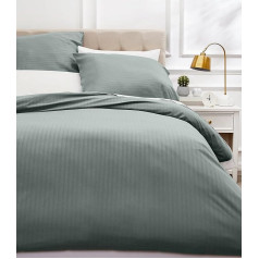 Amazon Basics Комплект из 3 пододеяльников Deluxe из микрофибры, 240 x 220 см, темно-серый, геометрический