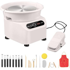 VEVOR гончарный круг, 25 см гончарная формовочная машина, 350 Вт электрический гончарный круг с ножной педалью и ЖК-дисплеем, прямой привод кера