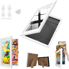 Mehrzweck-Kunstrahmen für Kinder, zum Platzieren oder Aufhängen, 25,4 x 32,5 см, für Kunst, Frontöffnung, Kunst-Präsentationsrahmen, einfach zu wechseln, hält mehr als 99 Stück