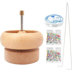 Бисерный спиннер, глиняный бисерный спиннер с 2 бусинами и бисерными иглами, изготовление ювелирных изделий, деревянный бисерный спиннер д