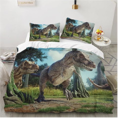 YASMENG Dino Постельное белье 135 x 200 см Детское 3D динозавр постельное белье мальчики подростки мягкое микрофибра постельное белье 2 части подарк