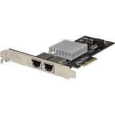 StarTech.com Двухпортовая сетевая карта 10G PCIe - Intel X550AT 10GBASE-T & NBASE-T PCI Express Network Card 10/5/2.5/1GbE Multi Gigabit Ethernet, 5 скоростей NIC LAN Card (ST10GPEXNDPI)