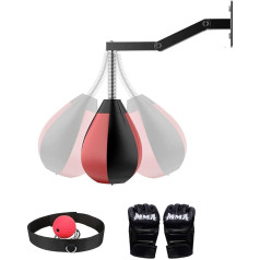Joellfuner Speed Punch Balls, подвесной мяч с креплением на стену, регулируемый по высоте боксерский мяч, набор боксерских мешков, отдельно стоящий, бок