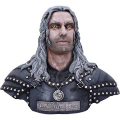 Nemesis Now B6050V2 Официально лицензированный бюст The Witcher Геральта из Ривии 39,5 см, смола, серый, 39,5 м