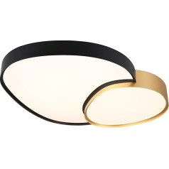 Trio Leuchten Rise 647519280 Потолочный светильник металл черный матовый / золото цветной пластиковый абажур с 45 Вт LED пульт дистанционного управления 