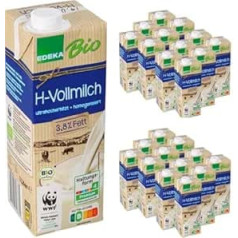 Молоко H цельное молоко 3,8% жирности, молоко длительного хранения, по 1 литру, 24 штуки с пуфами продуктовыми