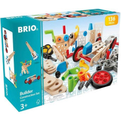 BRIO Builder 34587 Box 136 Pieces - Креативная строительная игрушка из Швеции - Идеальное знакомство с миром строительства и ремесел - Для детей от 3 лет
