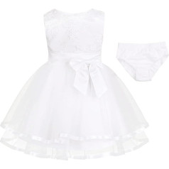 Agoky Baby Girl Набор одежды Праздничное платье с бриджами Платье цветочной девушки Платье тюль Платье кружево Крестины Платье Свадьба День рожд