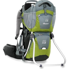 Детская переноска Kraxe с парой упоров для ног с фиксатором пятки для спины - детский рюкзак с рамой - до 25 кг - подходит для любого роста (Lime Green)